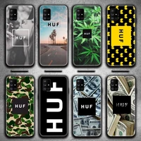american skate brand huf hufsf skateboard phone case for samsung galaxy a21s a01 a11 a31 a81 a10 a20e a30 a40 a50 a70 a71 a51 5g