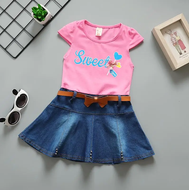 Летний комплект одежды для маленьких девочек детская одежда повседневные