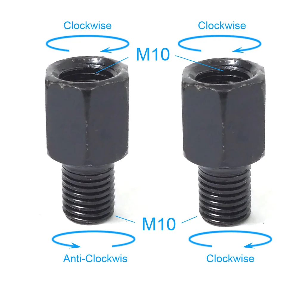 M10M10 (RR and RL) Черные мотоциклетные зеркальные адаптеры M10 10 мм M8 8 мм зеркала заднего вида конверсионные Болты по часовой стрелке против часов правая левая резьба - Цвет: M10M10 (RR and RL)