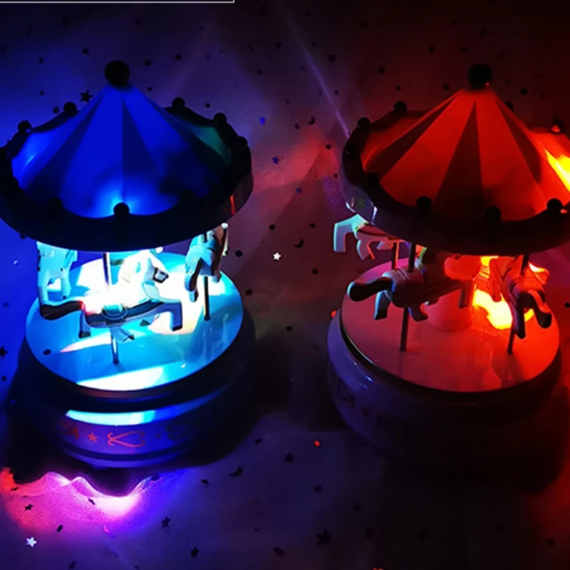 Веселая Музыкальная шкатулка со светодиодный светильник кой работающая от