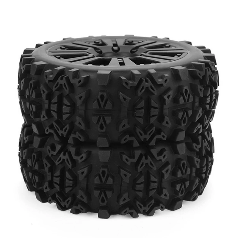 

2 Set RC Car Part: 1 Set 17mm Hub Wheel Rim Tires Tyre Black & 1 Set Aluminum 52mm Wheel Rims Yellow