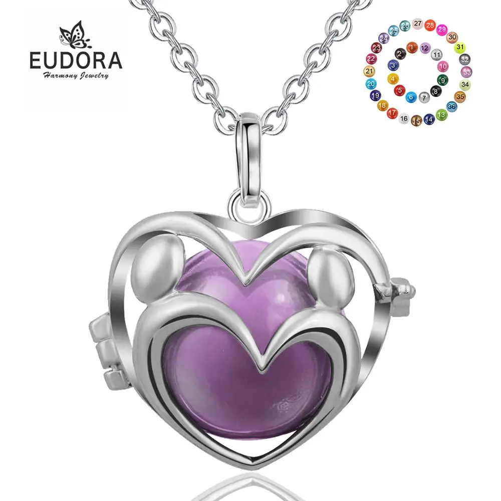 Юдора мамы ожерелье гармония мяч сердце ребенка и 20 мм медальон клетка кулон со