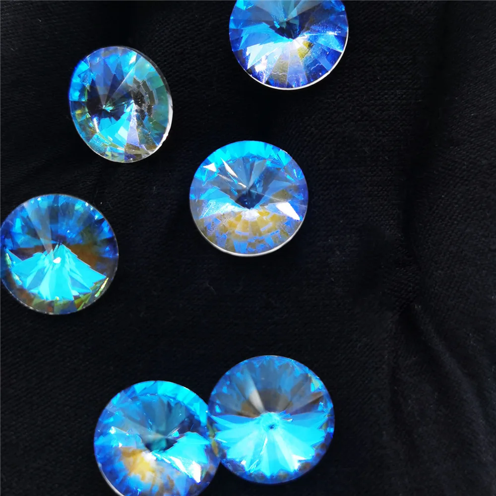 Кристалл риволи прозрачный AB k9 стеклянная с украшением в виде кристаллов Стразы