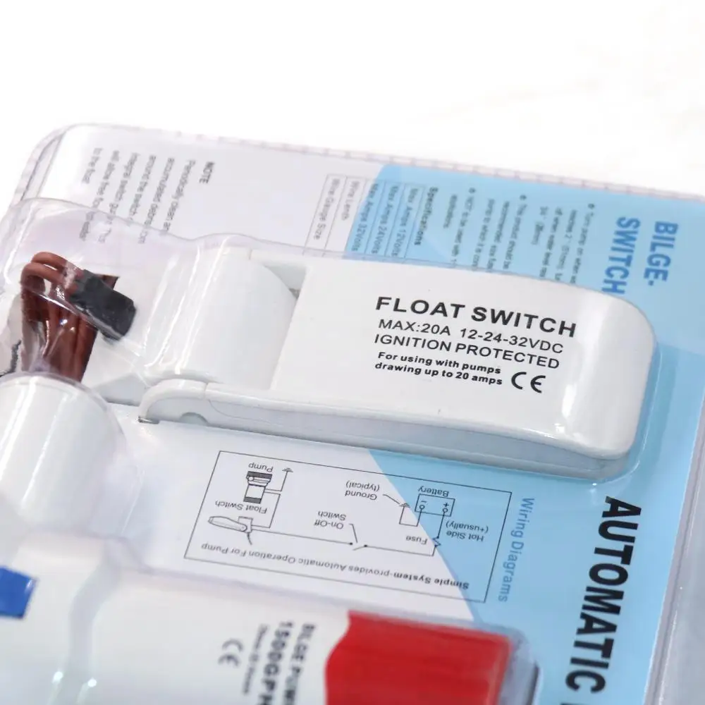 Комбинированный Поплавковый насос Электрический водяной 1500 галлонов/час 12 В/24 В