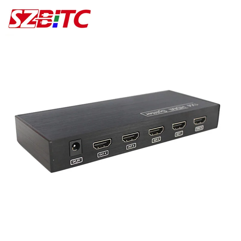 SZBITC 4K HDMI сплиттер 1X4 HD 1080P 3D UHD Дубликатор усилитель видео распределитель 1 в 4
