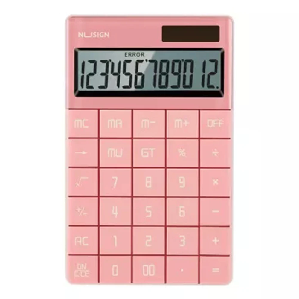 Pink Xiaomi NUSIGN калькулятор широкоформатный Двойной источник питания школьные учебные канцелярские принадлежности инструмент для подсчета офиса для умного дома - Цвет: Pink