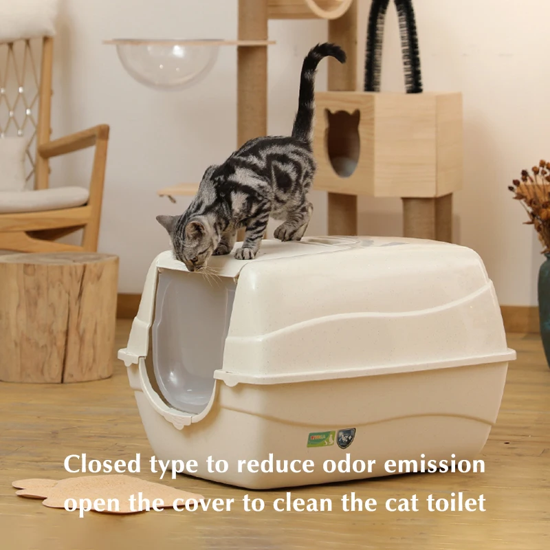 

Oversized Black Deodorant Anti-Splash Litter Box Flip Cat Toilet