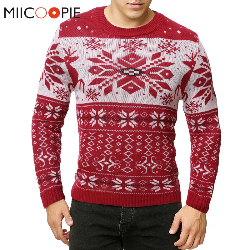 Новый Рождественский свитер для мужчин брендовый теплый пуловер с принтом