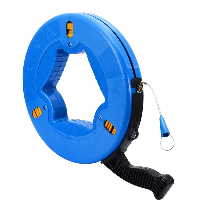 Portable 45 Meter Fiberglass Fish Tape Fishing Tool Reel Puller Conduit Duct Rodder Pulling Wire Cable | Обустройство дома