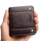 Тонкий кошелек из натуральной коровьей кожи HUMERPAUL, мужской мини-кошелек с отделением для монет, винтажный портмоне с застежкой, 100%