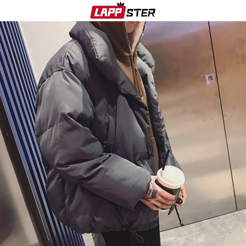 LAPPSTER, мужские цветные пальто, зимняя куртка,, мужские однотонные, стиль Харадзюку, Корейская парка, ветровка, пара, дутая куртка, толстая