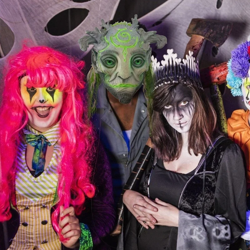 Лесная маска духа для Хэллоуина реалистичные зеленые эльфы фотореквизит косплея