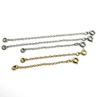 5pcs stainless steel necklace extension chain bulk bracelet extended chains tail extender lobster clasps for diy jewelry making