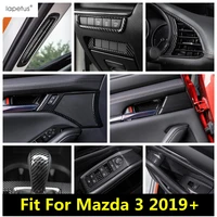 carbon fiber door handle bowl window lift button air ac gear head cover trim for mazda 3 2019 2022 abs interior accessories