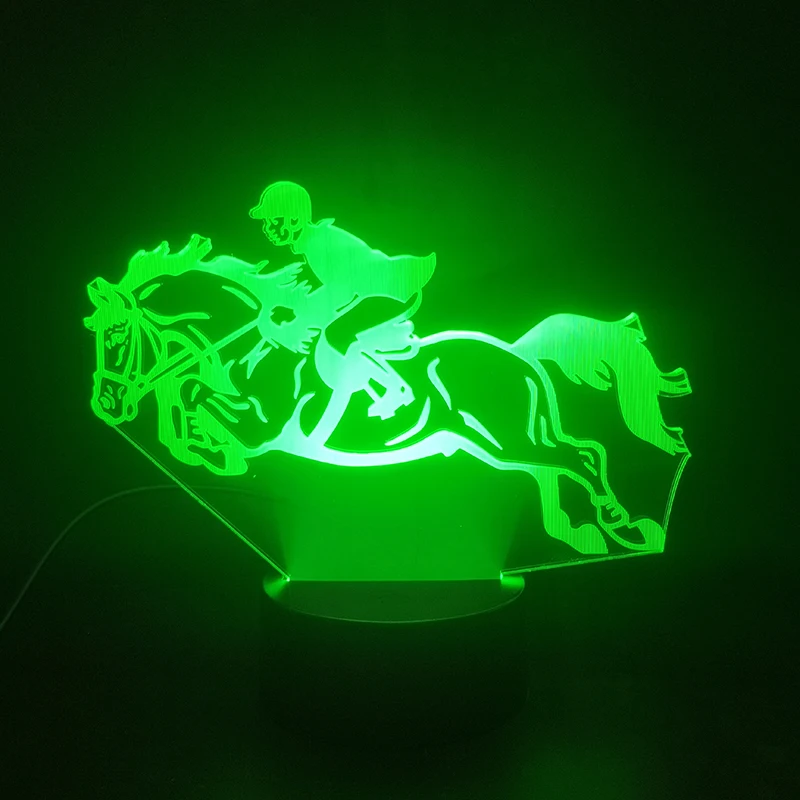 Скачки спортивные 3D лампа яркие базовые Батарея приведенный в действие Цвет