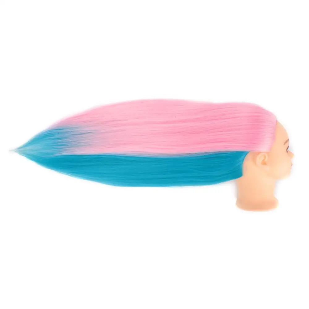 26 28 &quotКрасочные радужные синтетические волосы учебная голова манекен кукольный