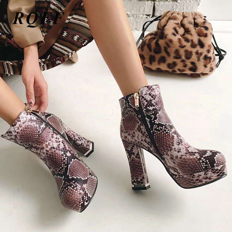 Женские ботильоны на платформе ботинки из искусственной кожи очень высоком