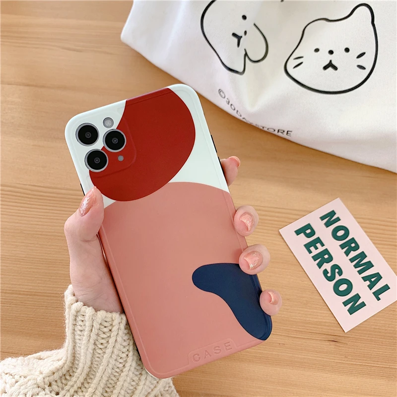 

Fashion Irregular geometry phone case for iPhone 11 Pro max X XR XS MAX case for iPhone 8 7 plus luxury funny Graffiti soft case