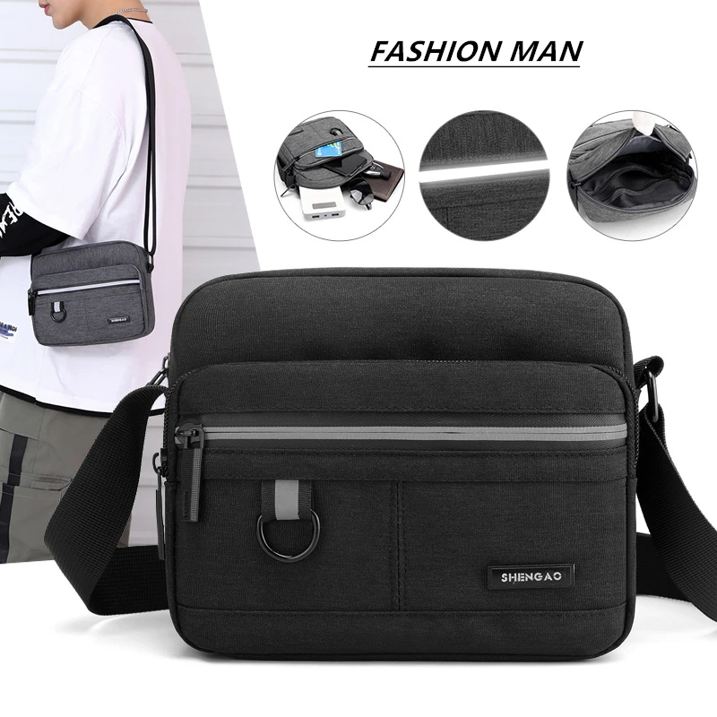 Oxford Shoulder Bags for Men Boys Solid Colors Messenger Strong Fabric Bags Minimalism Style Crossbody Bags multifunction Brief