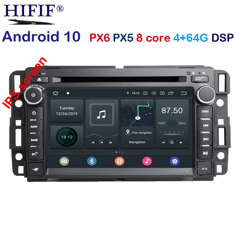 Автомагнитола PX6 DSP DVD-плеер на Android 10 с GPS для GMC Sierra Yukon Denali надлежащего качества