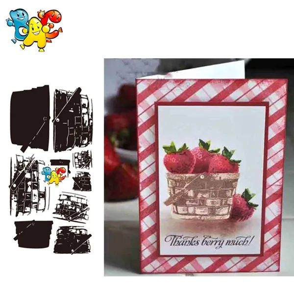 Прозрачные прозрачные штампы в виде корзины для скрапбукинга сделай