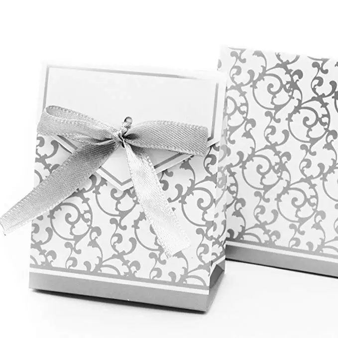 Конфетная коробка 50 шт в наборе Подарочная коробки для тортов и пирожных лента