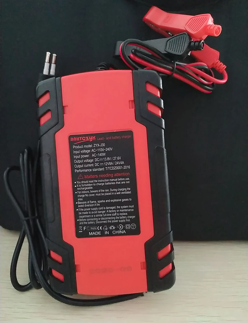 12V 24V 8A ЖК дисплей импульса автомобильный аккумулятор Зарядное устройство