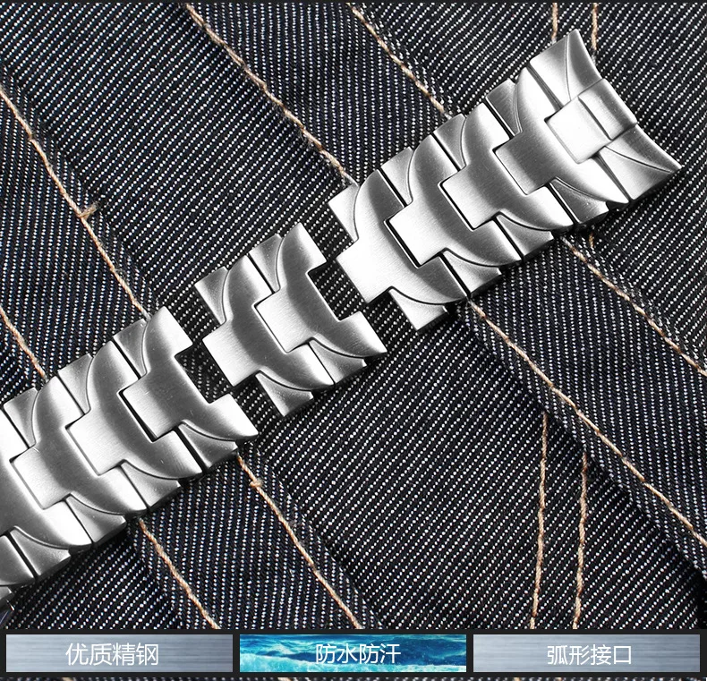 

Watch Accessories Band FOR Panerai Watch Strap PAM441/111 Elbow Arc Butterfly Solid Stainless Steel Buckle Watch Bracelet 24MM