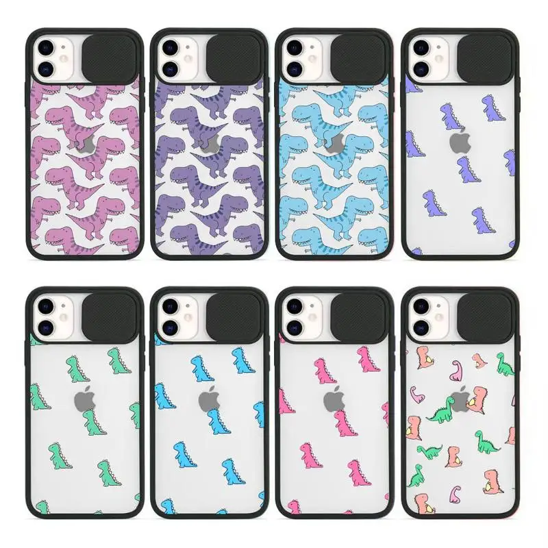 

Dinosaur Baby Cute cartoon Phone Case For iPhone 12 11 8 7 se 2020 mini pro X XS XR MAX Plus Transparent Camera Protection Cover
