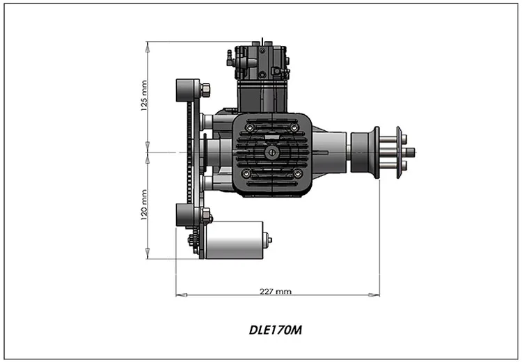 DLE 170CC DLE170M бензиновый/бензиновый двигатель 170 Вт/Электрический самостартер для