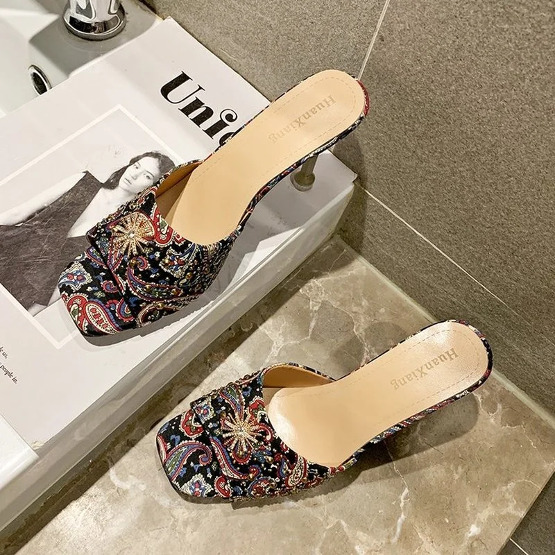 

Summer Women High Heels Sandals Open-toepeep High Heels Ladies Sandals Personalized Rhinestone Stiletto Sandals