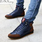 Мужские кожаные туфли оксфорды, повседневные уличные туфли в британском стиле, на шнуровке, большие размеры 39-46, Осень-зима 2019