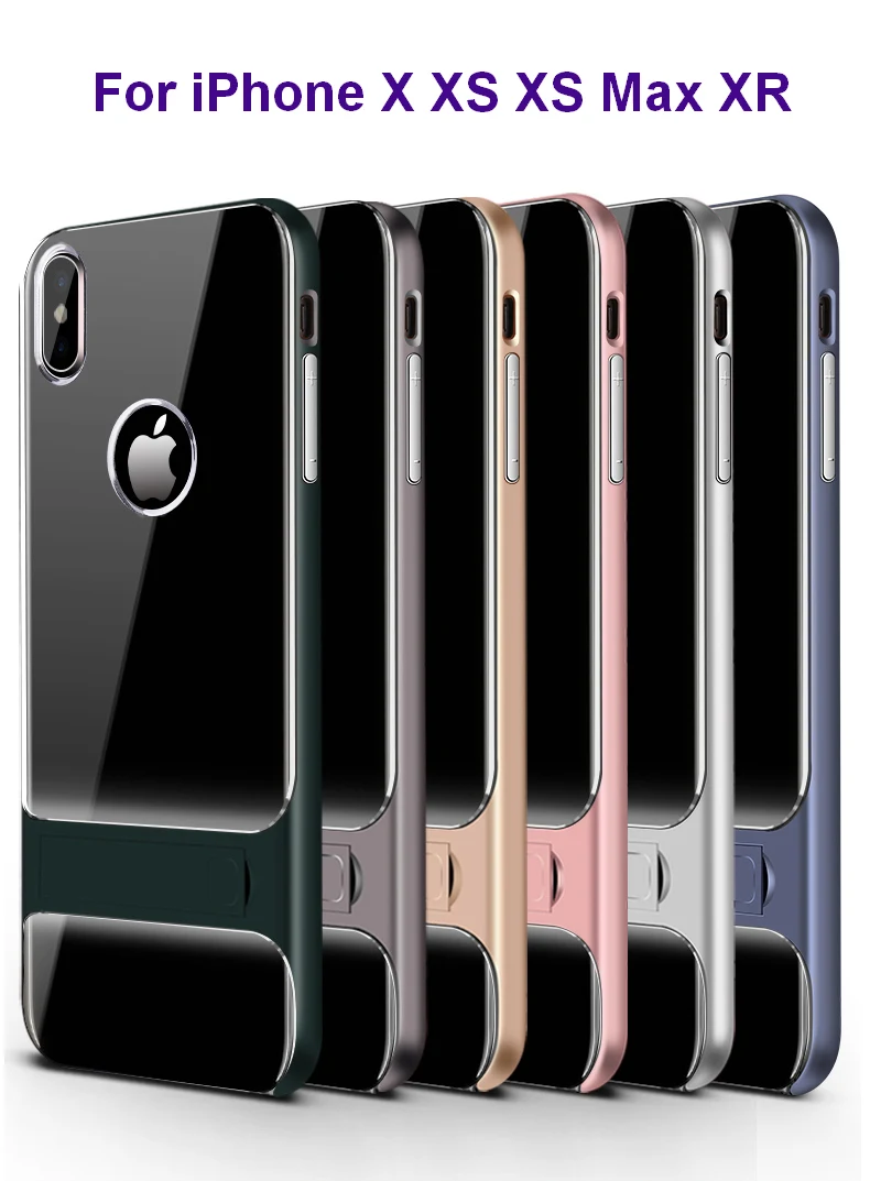 Чехол для iPhone 11 Pro Max X XS XR, чехол для 6 6 S 7 8 Plus, чехол из поликарбоната+ силиконовый чехол-подставка для телефона, защитный чехол