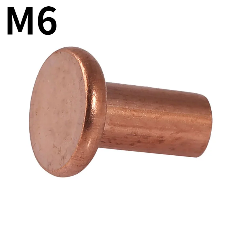 

5pcs M6 Copper Flat Head Rivets Flat Head Solid Copper Rivets