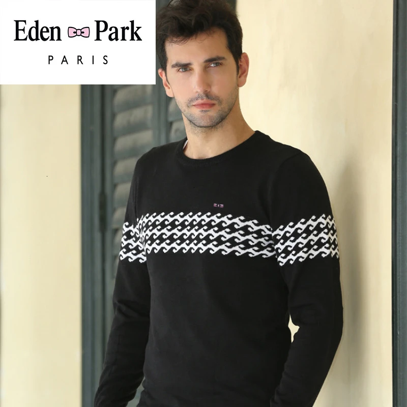 Eden Park, с принтом, тянет,, модный брендовый хлопковый Мужской пуловер, свитеры, повседневный вязаный свитер, Мужской пуловер, одежда