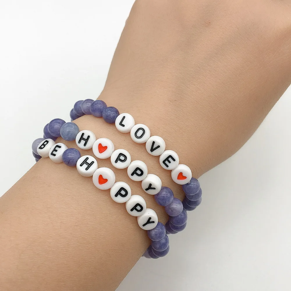 Женские браслеты из натурального камня 6 мм браслет для пар женский модный светло