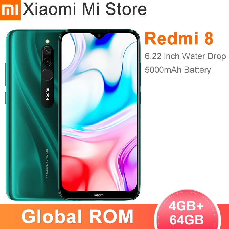 Глобальная прошивка Xiaomi Redmi 8 4 Гб 64 мобильный телефон Snapdragon 439 Octa Core 6 22 дюймов 12MP