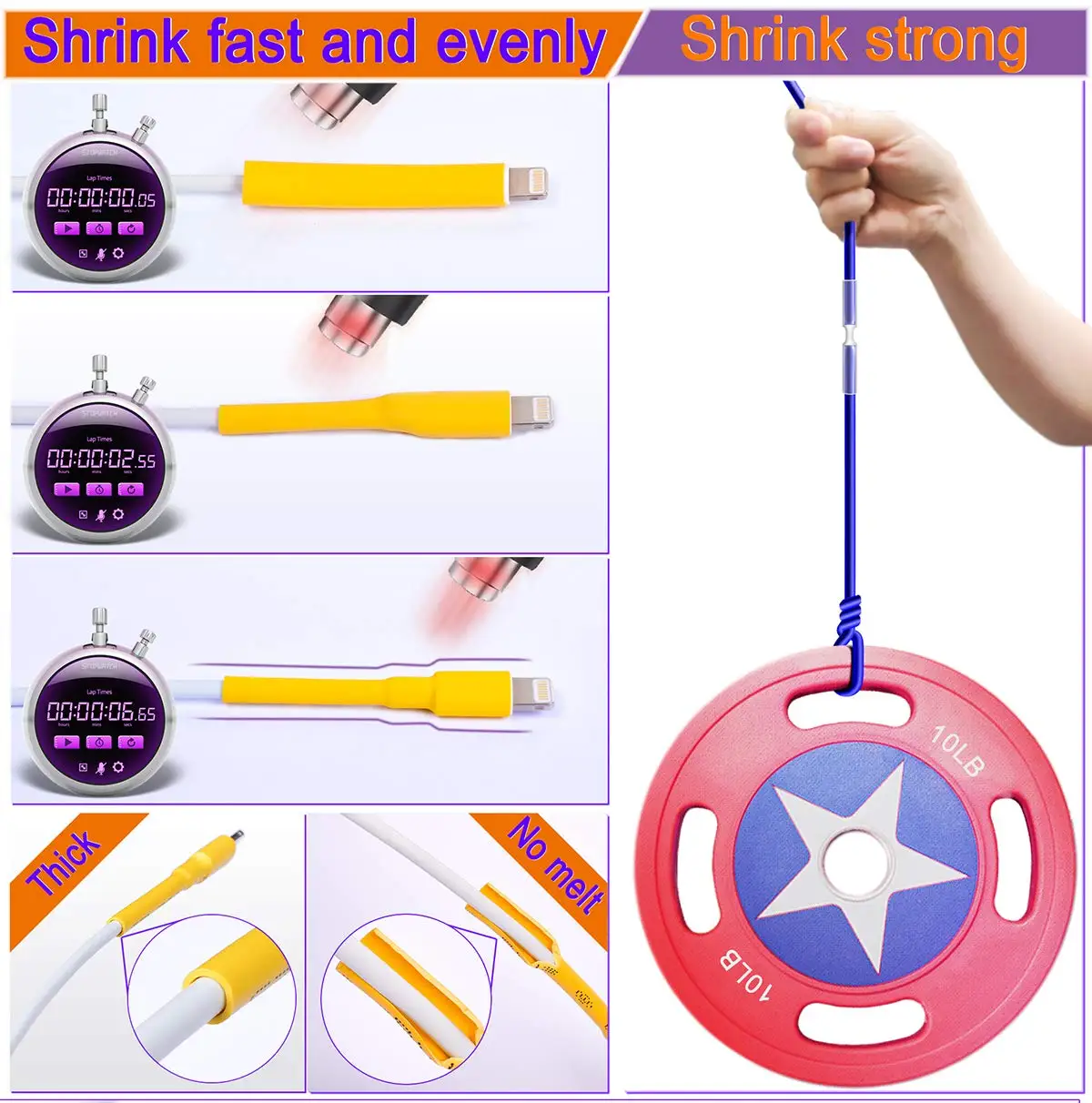 Pointool Set Polyolefin Shrinking Assorted Heat Shrink Tube Wire Cable Insulated Sleeving Tubing Fishing Rod Grip | Обустройство дома