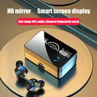 2021 Новый Bluetooth V5.1 наушники Беспроводной наушники 9D спортивные стерео гарнитура наушники-вкладыши TWS с HD зеркало Дисплей наушники с 2000 мАч, чехол