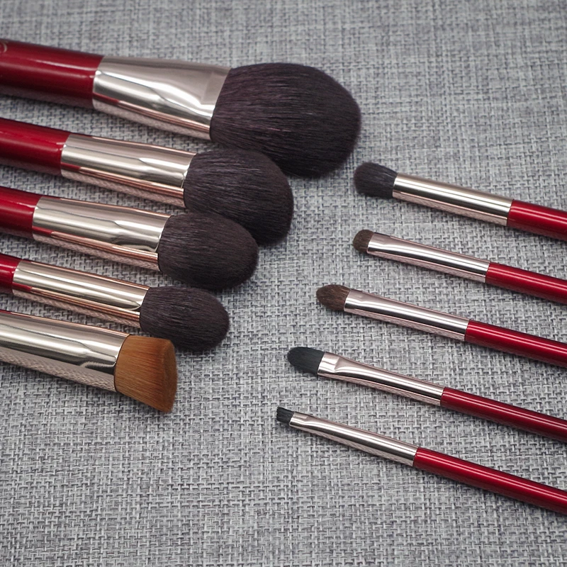 Набор профессиональных кистей для макияжа ручной работы 10 шт. кисти лица пудры