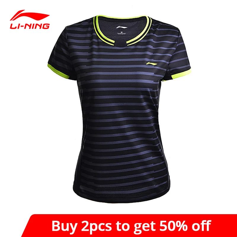 Женские рубашки для бадминтона Li Ning сухие дышащие спортивные футболки