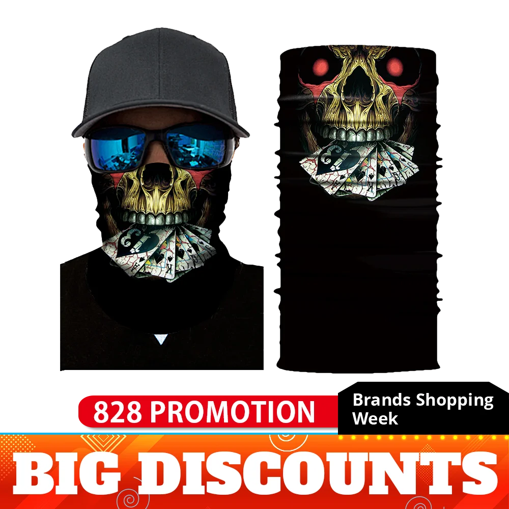 Мотоциклетная маска для лица Байкерская Балаклава страшная унисекс Maska Skull Mascarilla