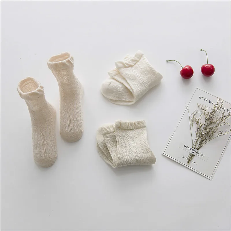 

3 pairs Newborn organic cotton children clothing socks boys girls tube socks baby four seasons breathable sweat socks child 0-2T
