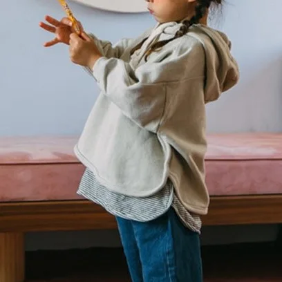 Осень-зима 2019 новая детская одежда Свободные флисовые толстовки с капюшоном для