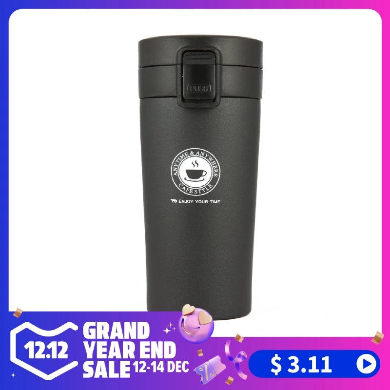 Термос с двойными стенками из нержавеющей стали 380 мл чашки для кофе герметичная