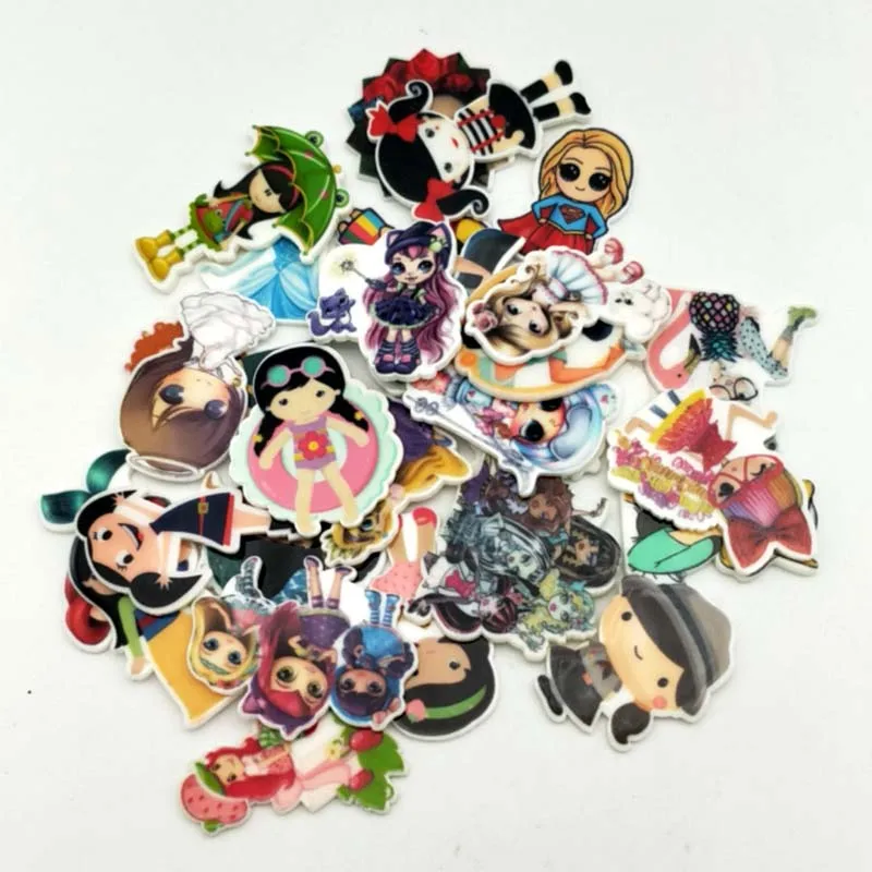 

В ассортименте высокое качество; Одежда с героями мультфильмов с буквами и символами для девочек с плоской задней частью пластиковые плоск...