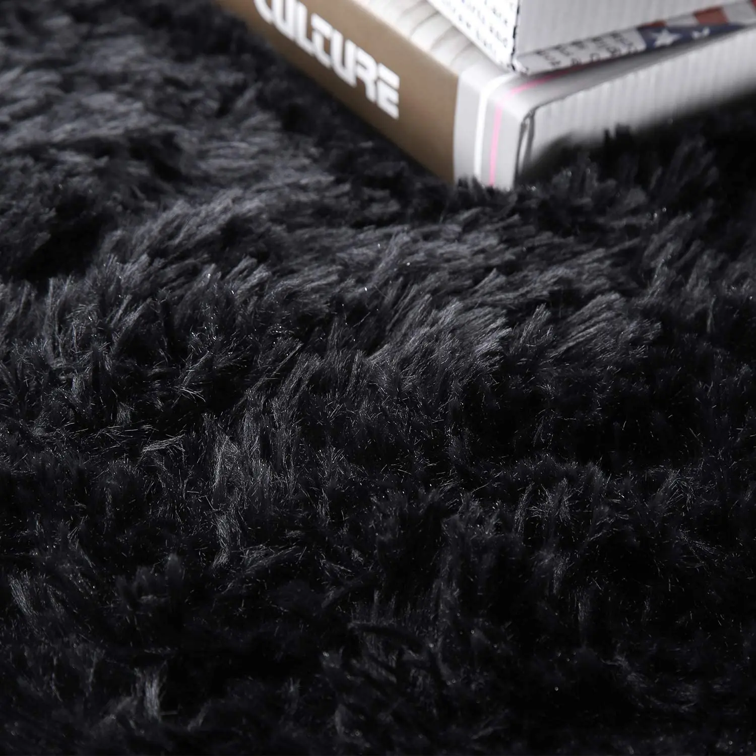 Мягкий черный пушистый ковры Гостиная ковер ворсистый меховой сплошной акцент
