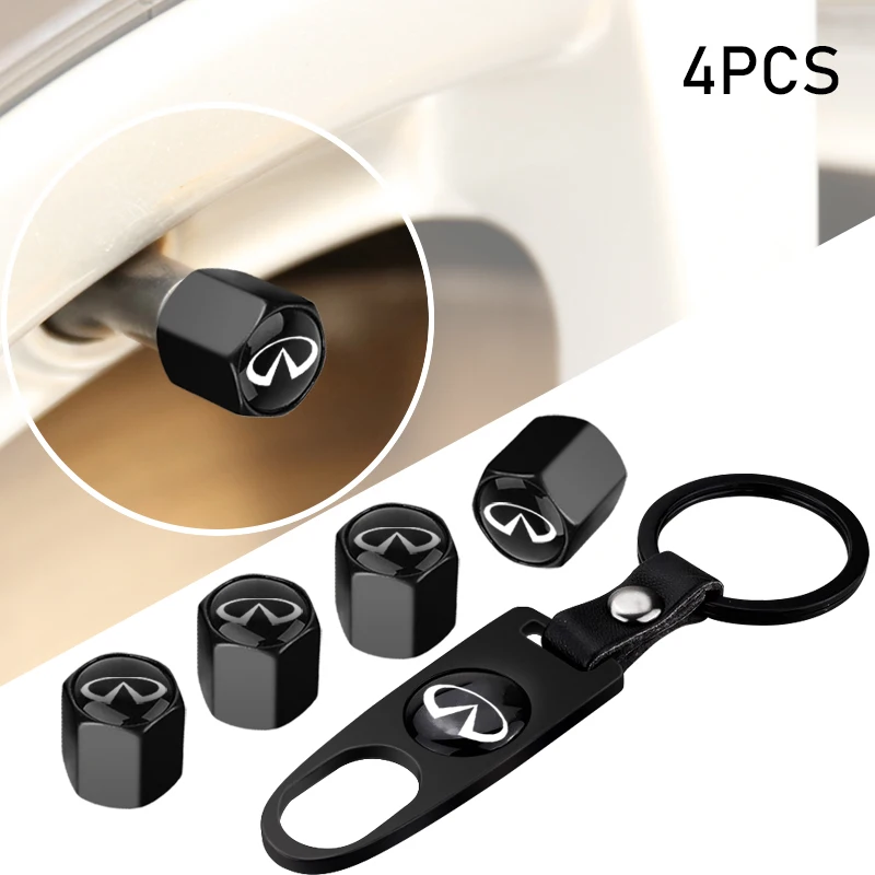 

1set Car Tire Valve Air Stems Caps Keychain For INFINITI FX35 Q60 Q50 Q30 ESQ QX30 QX50 QX60 QX70 EX JX35 G35 G37 EX3 G20 FX37