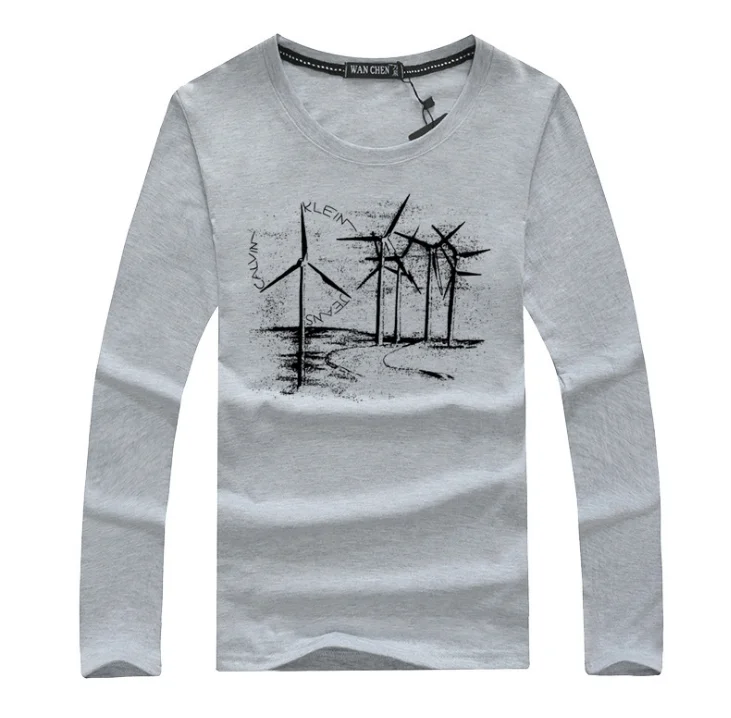 

Autumn and winter new men's casual long-sleeved fashion simple t-shirt 693