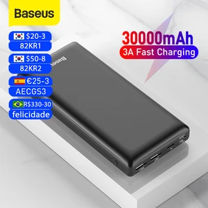 baseus power bank 30000mah usb c fast charging powerbank portable external battery charger for iphone 1112 pro xiaomi pover bank free global shipping